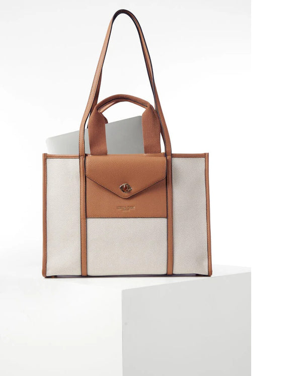 Giselle Laptop Tote - Tan