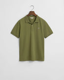 Shield Pique Polo Shirt - Washed Olive