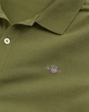 Shield Pique Polo Shirt - Washed Olive