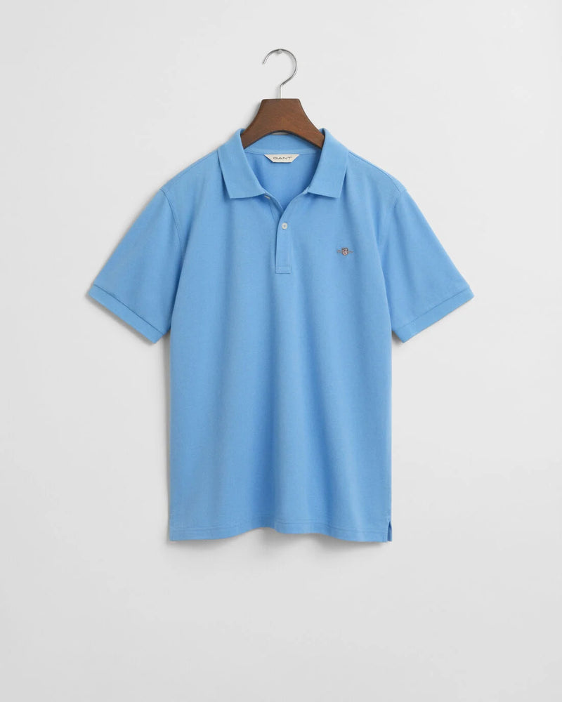 Gant Shield Pique Polo Shirt - Dream Blue