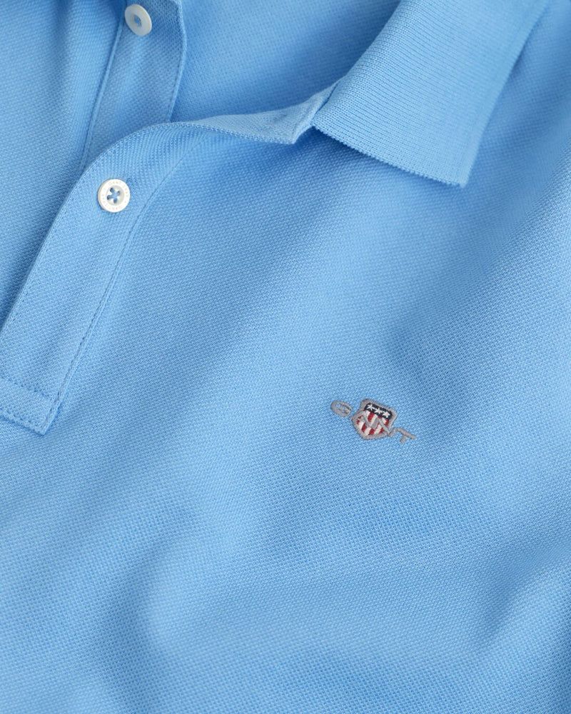 Gant Shield Pique Polo Shirt - Dream Blue