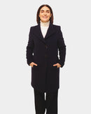 Round Neck Coat - Navy