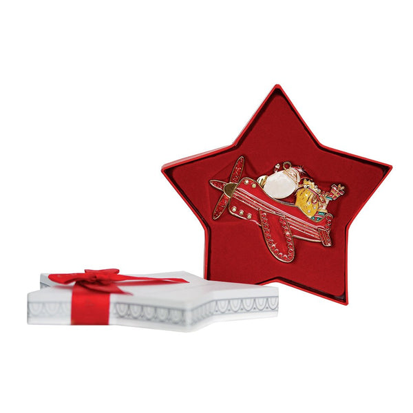 Sparkle Santa in Plane Decoration