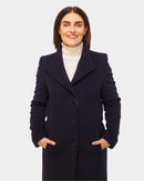 Round Neck Coat - Navy