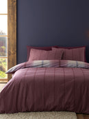 Brushed Melrose Tweed Duvet Cover Set - Plum