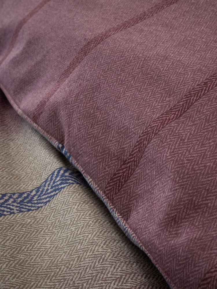 Brushed Melrose Tweed Duvet Cover Set - Plum