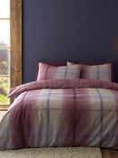 Brushed Melrose Tweed Duvet Cover Set - Plum