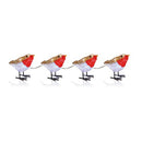 11cm Set of 4 Lit Robin Lights