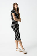 Tiffosi Bailey Striped Dress - Black