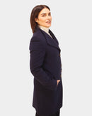Round Neck Coat - Navy