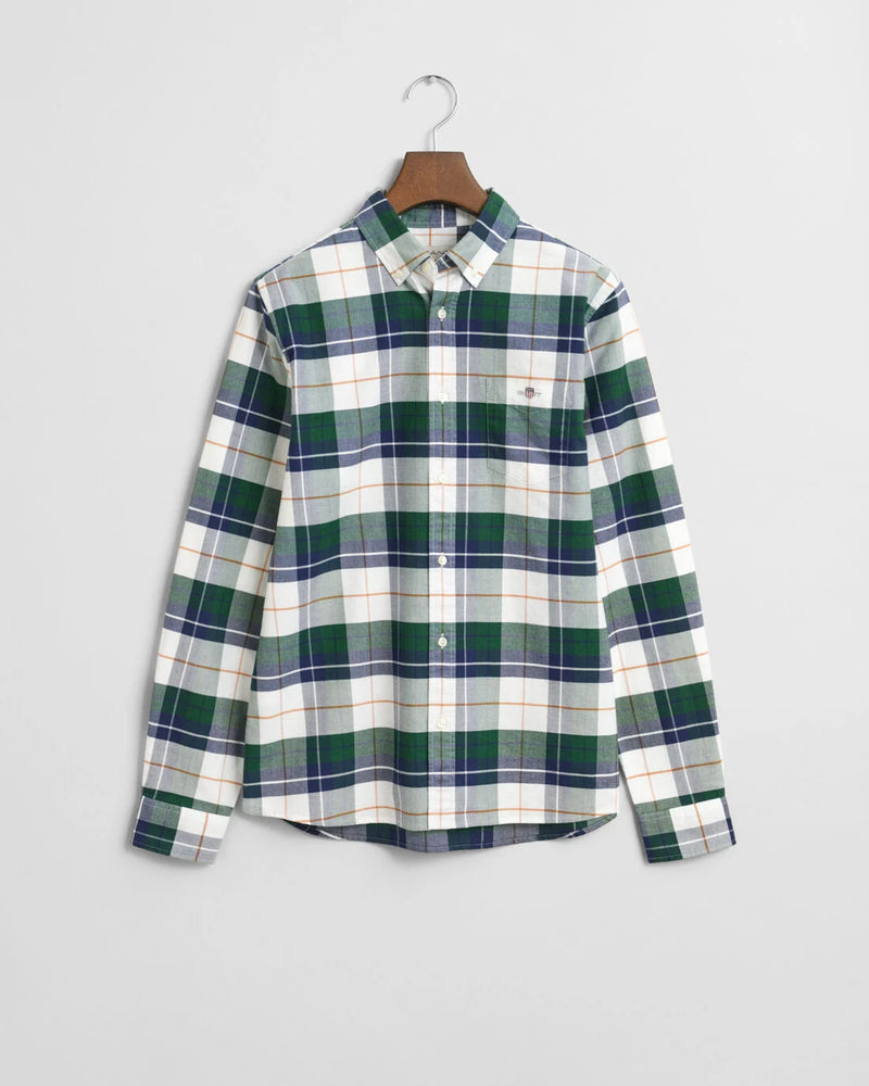 Oxford Checked Shirt - Forest Green