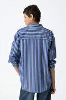 Castro 1 Striped Shirt - Dark Navy