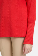 Chunky Polo Neck Jumper - Poppy Red