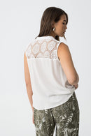 Lynx Sleeveless Button Jumper - Star White