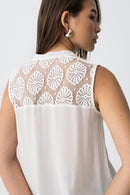 Lynx Sleeveless Button Jumper - Star White