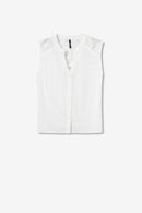 Lynx Sleeveless Button Jumper - Star White