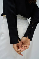 Half Planket Blouse - Black