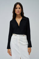 Half Planket Blouse - Black