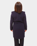 Round Neck Coat - Navy