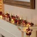 1.6 Meter Battery Operated Red Berry & Pine Cone Garland