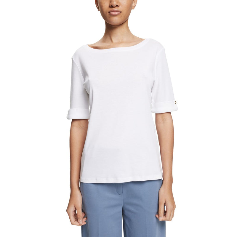 Turn Up Cuffs T-Shirt - White