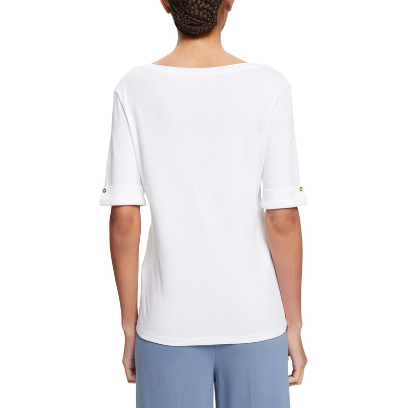 Turn Up Cuffs T-Shirt - White