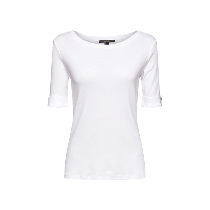 Turn Up Cuffs T-Shirt - White