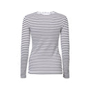 Casual Long Sleeve Stripe T-Shirt - White