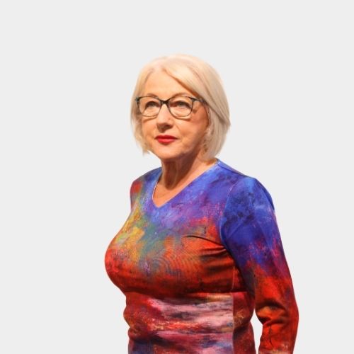 Abstract V Neck Jumper - Print