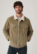 Denim Sherpa Jacket - Timber Wolf