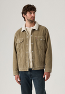 Denim Sherpa Jacket - Timber Wolf