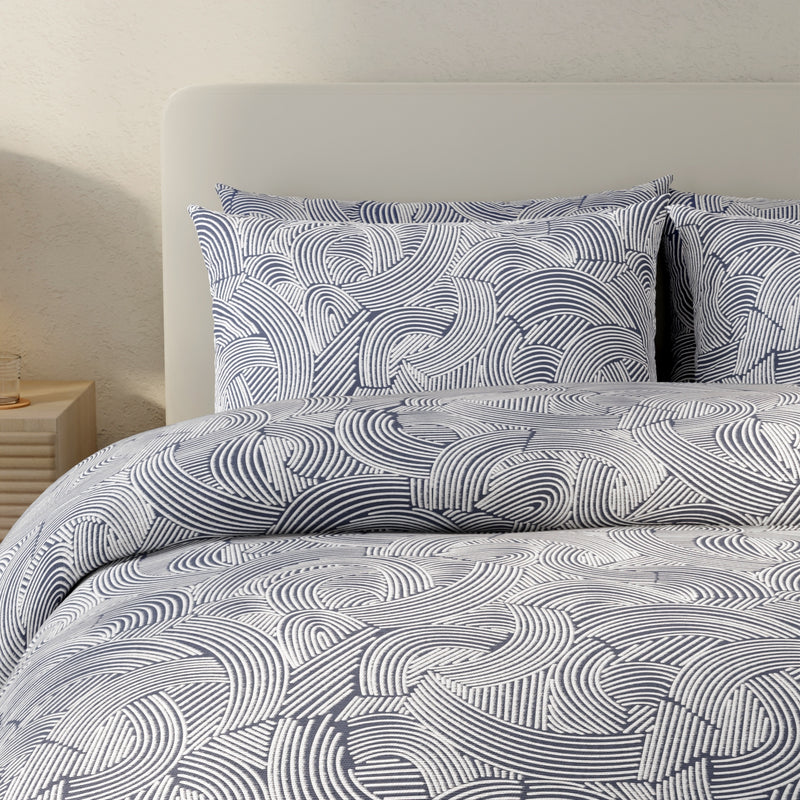 Abstract Mark Duvet Cover Set - Blue