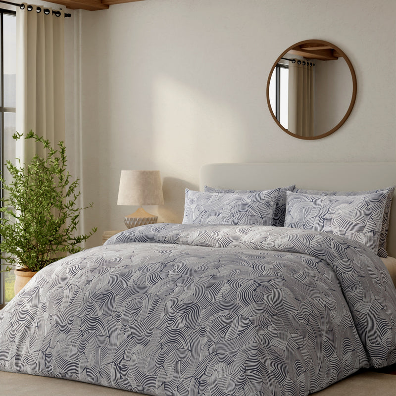 Abstract Mark Duvet Cover Set - Blue