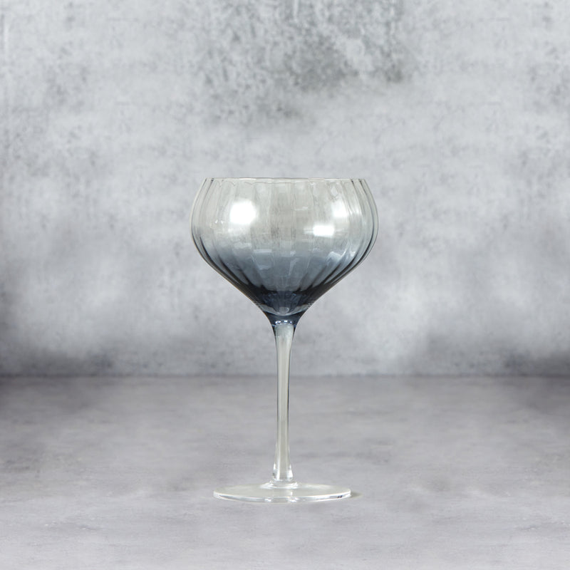 4 Piece Champagne Coupe Glass Blue