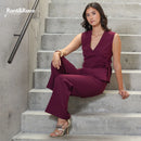 Allyson Wide Leg Trouser - Cranberry
