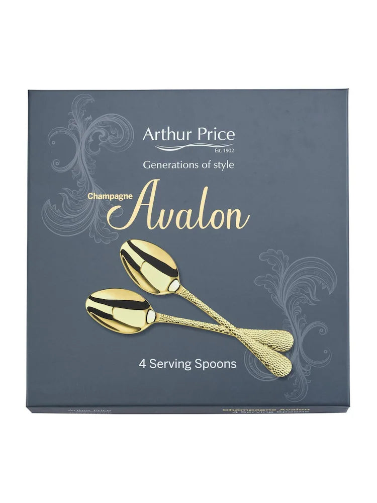Set of 4 Serving Spoons - Champagne Avalon
