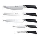 6 Piece Black & Wood Knife Block Set