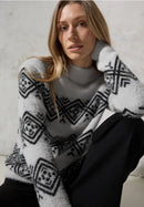 Aop Featheryarn Turtle Neck Jumper - Soft Silver Melange