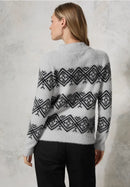 Aop Featheryarn Turtle Neck Jumper - Soft Silver Melange