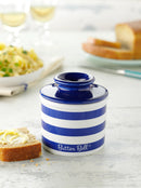 Nautical Blue Stiped Butter Bell Crock