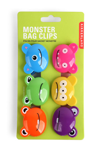 Crazy Monster Bag Clips Set of 6