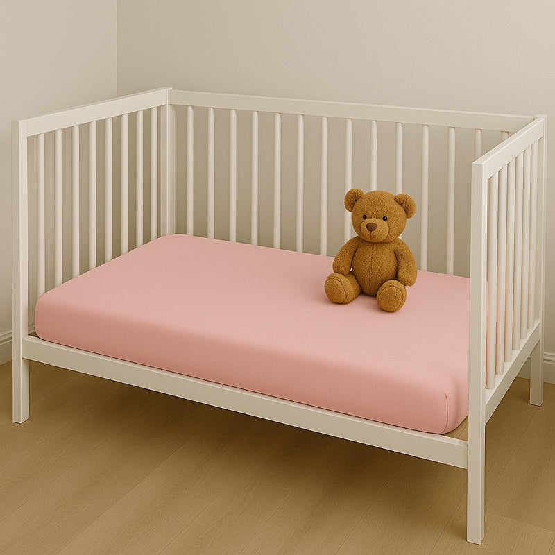 Jersey Fitted Cot Sheet - Pink