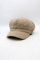 Cotton Viscose Baker Boy Hat - Beige