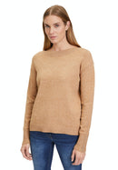Bateau Neck Jumper - Camel Melange
