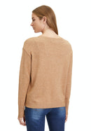 Bateau Neck Jumper - Camel Melange