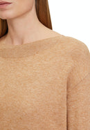 Bateau Neck Jumper - Camel Melange
