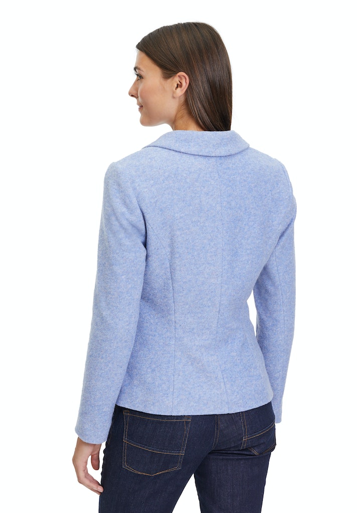 Patch Pockets Wool Blazer - Lavender Blue