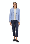 Patch Pockets Wool Blazer - Lavender Blue