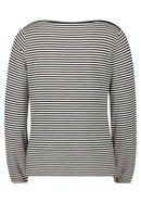 Bateau Neck Stripe T-Shirt - Black/beige