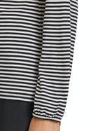 Bateau Neck Stripe T-Shirt - Black/beige